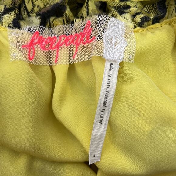 Rare Free People Lemon Yellow Cherry Blossom Floral Lace Open Back Maxi Dress - Picture 8 of 8